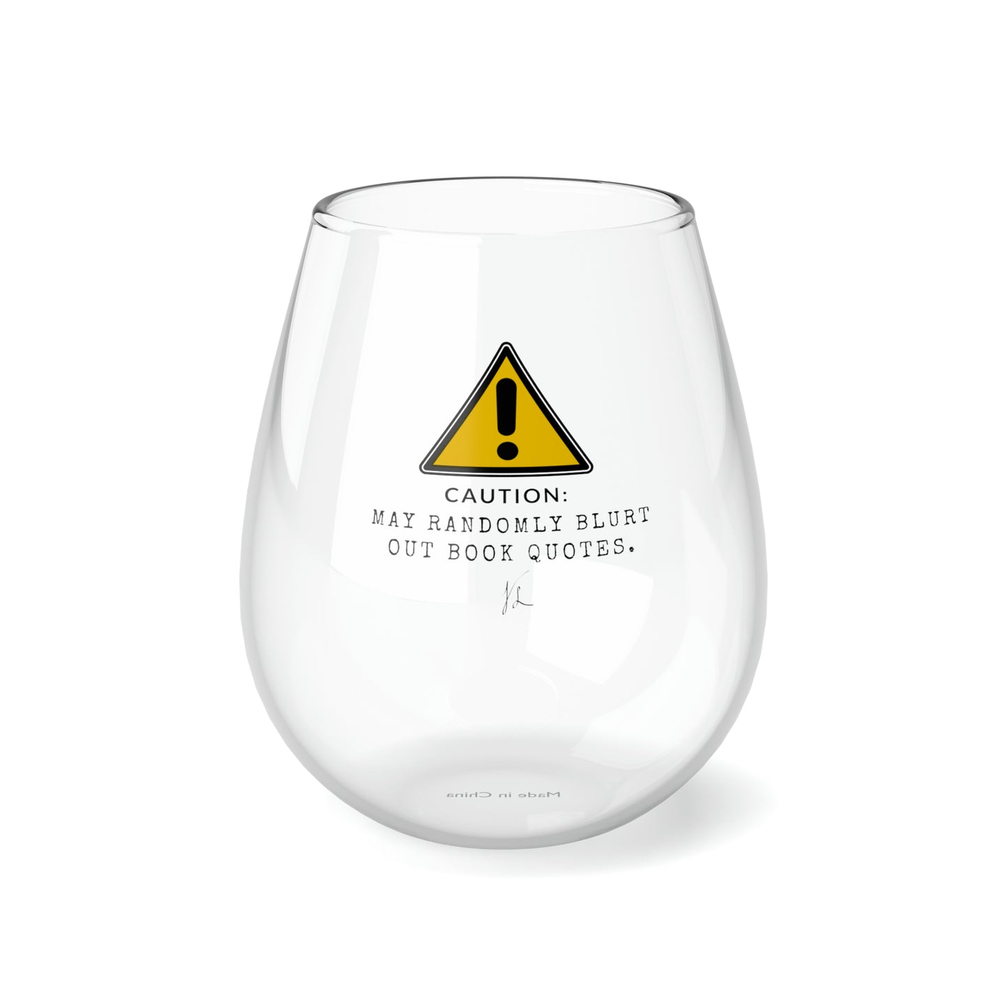 Random Quotes Stemless Wine Glass, 11.75oz