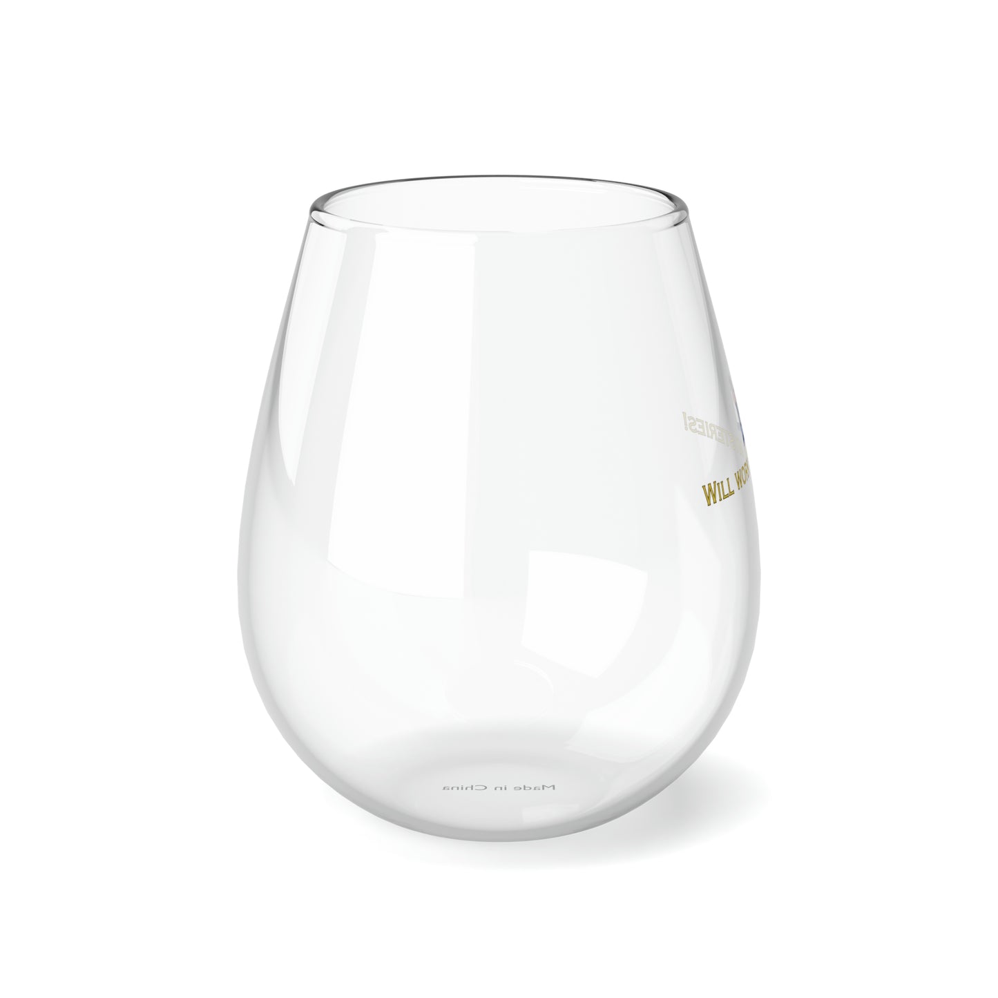 Will Work for Mysteries -- Stemless Wine Glass, 11.75oz